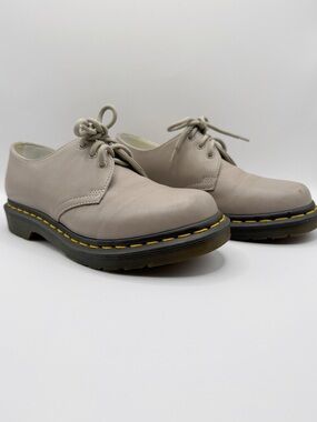 Dr. Martens 1461 Virginia Leather 3-Eye Oxfords Taupe Light Grey Shoes Docs